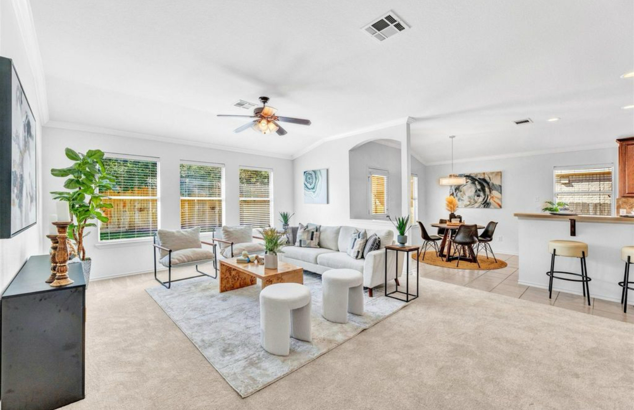 Styled room in an Austin-area listing
