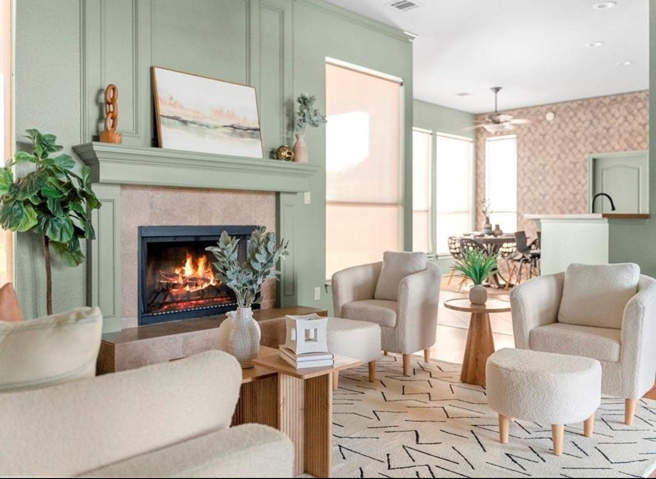 Staged interior room detail